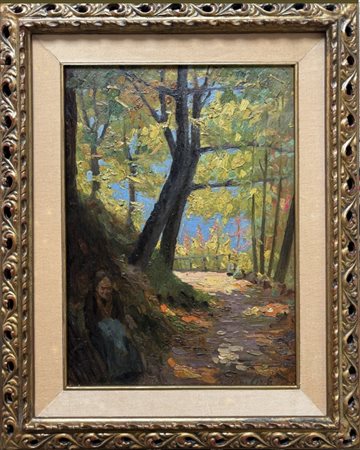 Dario Galimberti Chioggia 1881 - 1966 Stradina nel bosco 