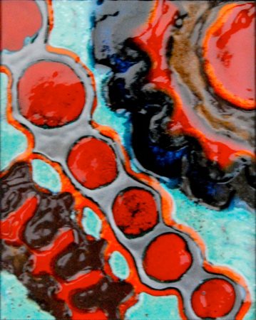 FANY Argentina 1971 PAESAGGIO SOLARE 2012 Acrilico su maiolica 25x20...