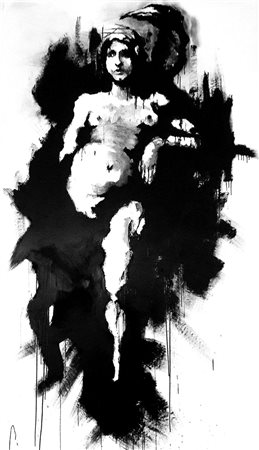 ELEONORA PRADO Milano 1981 GIUSTIZIA Fusaggine, smalti ed acrilico su tela...