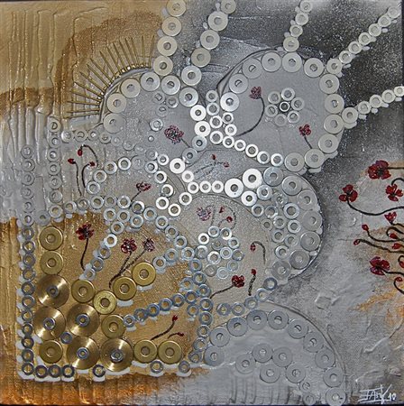 FANY Argentina 1971 NATURA MECCANICA 2010 Tecnica mista su tela 30x30...