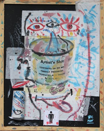 WC MAN Qualunque L'ALTRA FACCIA DI WC MAN 2013 Tecnica mista su tavola 50x40...