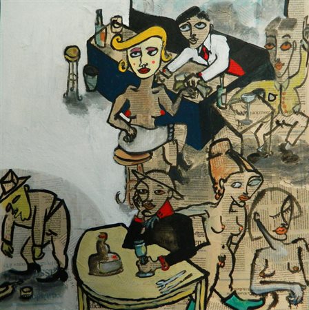 DANIELE SCHIRALDI Argentina 1987 IL PIANISTA SE NE VA UBRIACO 2014 Acrilico...