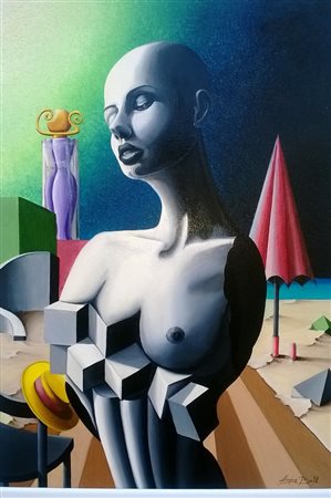 LUCIEN BELLO Mortara (PV) 1962 MISE SU LA SCENE 2005 Olio su tela 70x50...