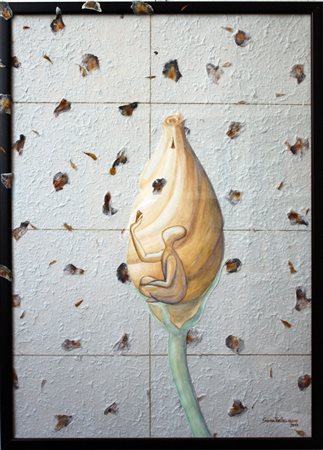 SARA VALMACCO Vercelli 1976 RITORNO ALLE ORIGINI 2013 Tecnica mista su carta...