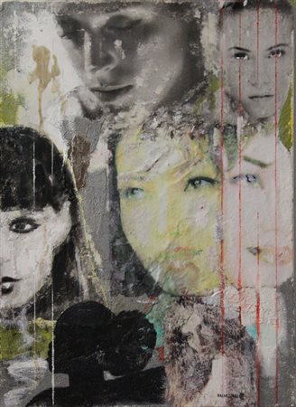 FRANCO BALDESSARI Milano 1953 VOLTI 2013 Tecnica mista su tela 70x50...