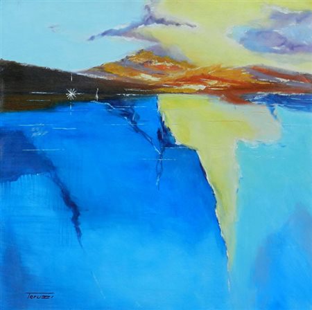 FAUSTO TERRUZZI Monza 1958 SENZA TITOLO N.D. Olio su tela 70x70 Certificato...