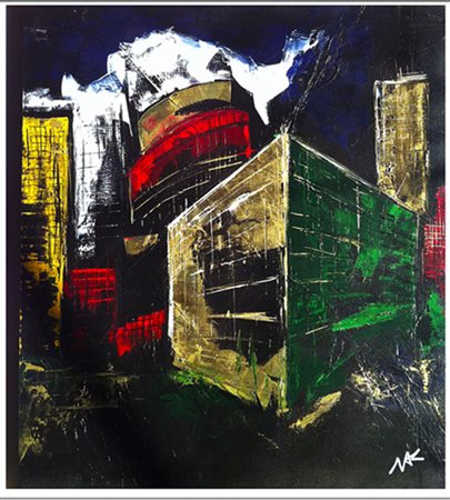 NADIA CROSIGNANI Milano 1960 (S)FACCIATE N.D. Acrilico su tela 70x60...