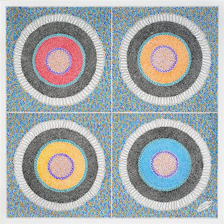 GIUSTINO DE SANTIS Cansano (AQ) 1942 LAVAGNA QUADRICOMIA 1 2014 Tecnica mista...