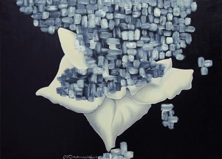 MARINA NOVELLI Roma 1950 CONTRASTO 2006 Olio su tela 50x70 Certificato di...