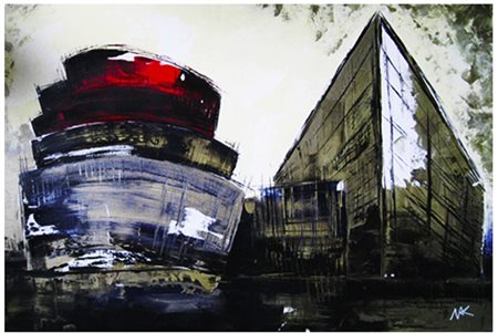 NADIA CROSIGNANI Milano 1960 IMPROSPETTIVE URBANE N.D. Acrilico su tela...