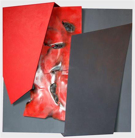 LUCIO PERNA Palmi (RC) 1946 BIDONVILLE 2010 Tecnica mista su tela 80x80...