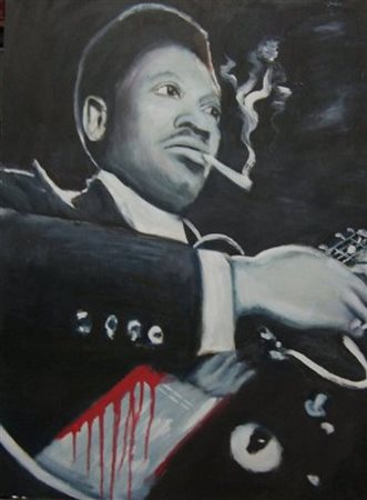 ALBERTO LOVISI Casaletto Spartano (SA) 1971 RITRATTO DI B.B. KING N.D. Olio...