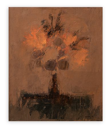 GIUSEPPE AJMONE (1923-2005) - Fiori arancioni, 1964