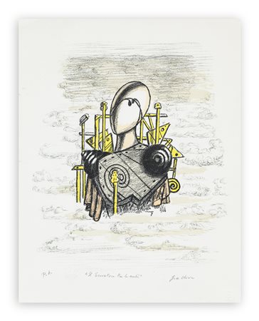 GIORGIO DE CHIRICO (1888-1978) - Il trovatore tra le nubi, 1971