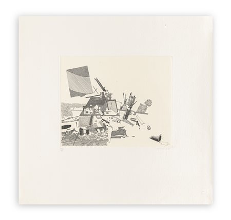 GIANFRANCO FERRONI (1927-2001) - Ambiente sconvolto, 1969