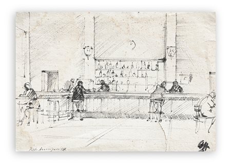 PIETRO ANNIGONI (1910-1988) - Bar americano, anni '40