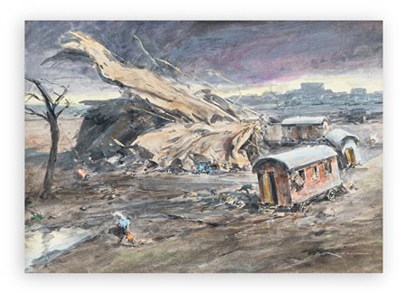 WALTER MOLINO (1915-1997) - Temporale sul circo, 1984