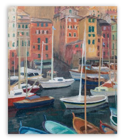 CARLO VITALE (1902-1996) - Barche nel porto