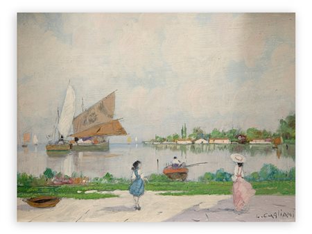 LUIGI CAGLIANI (1910-1987) - Laguna veneta