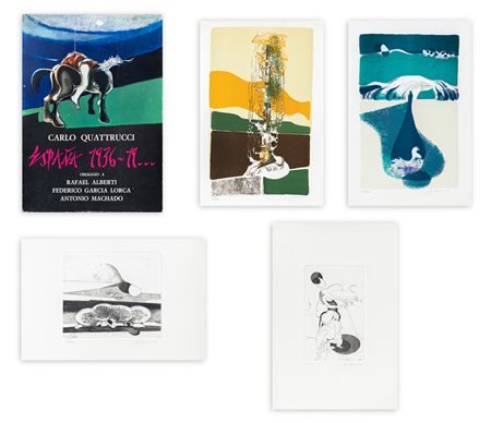 CARLO QUATTRUCCI (1932-1980) - España 1936-19... Omaggio a Rafael Alberti - Federico Garcia Lorca - Antonio Machado, 1970
