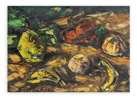 GIUSEPPE SCIACCALUGA (1915-?) - Natura morta con mela cotogna, 1965