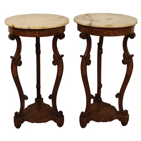 Coppia di gueridon circolari