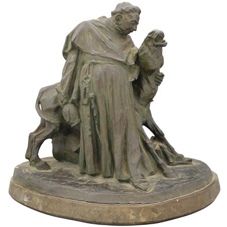 Gaetano Geraci (1869/1931) "Monaco con asinello"