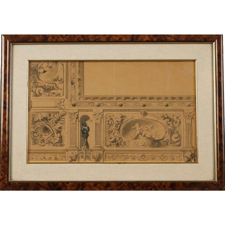 Salvatore Gregorietti (1870/1952) (attr.) "Studio di affresco"