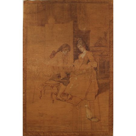 Salvatore Gregorietti (1870/1952) "Scena galante"