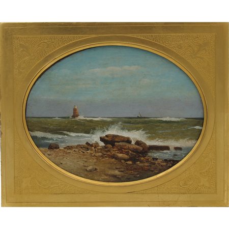 Raffaello Sernesi (1838/1866) "Mare in tempesta"