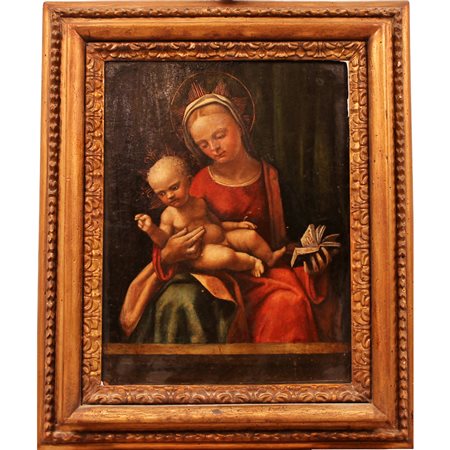 Scuola italiana della fine del secolo XIX " Madonna del libro con il Bambino"