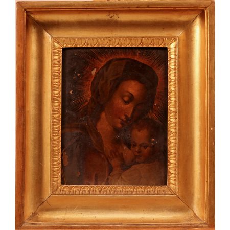 Scuola siciliana del secolo XVIII "Madonna con Bambino"