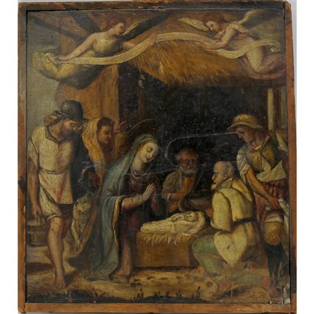 Scuola siciliana del secolo XVIII "Adorazione dei pastori"