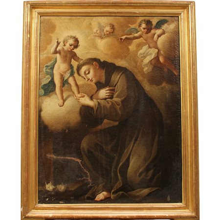 Scuola siciliana del secolo XVIII "Sant'Antonio con cherubini"