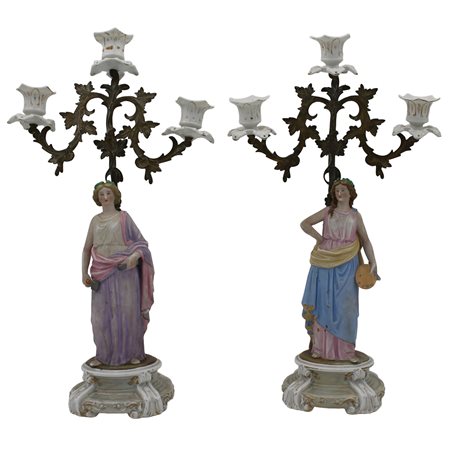 Coppia candelabri a tre fiamme