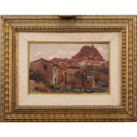 Sabatino Mirabella (1902/1973) "Scorcio di paese siciliano"