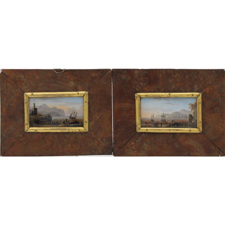 Scuola siciliana del secolo XVIII "Vedute di Palermo e Mondello"