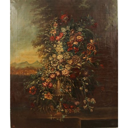 Scuola siciliana del secolo XX "Grande natura morta di fiori"