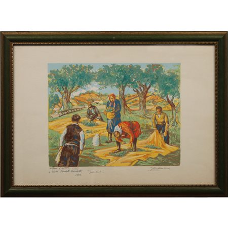Gianbecchina (1909/2001) "Raccolta delle olive"