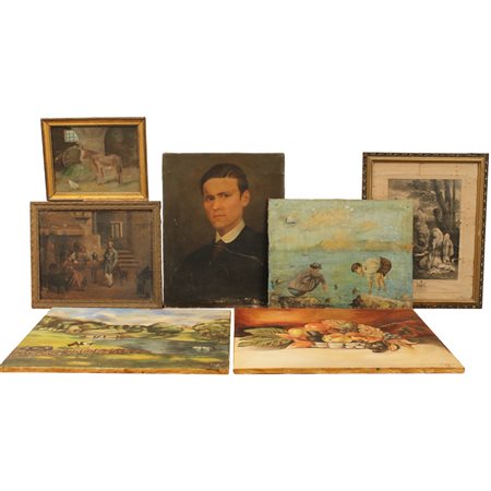 Sette dipinti a soggetti vari