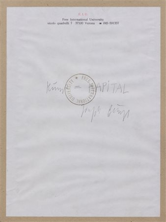 JOSEPH BEUYS Kunst=Kapital, 1979