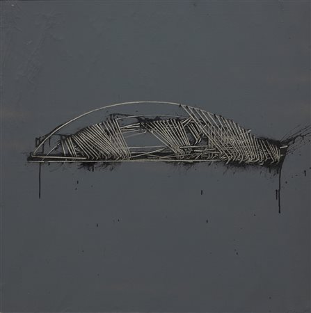 EMILIO SCANAVINO Costruzione su fondo grigio, 1972