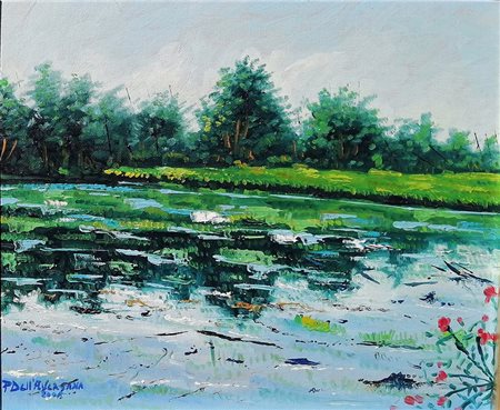 DELL'AVERSANA PIETRO Sant'Arpino (Caserta) 1963 "RISAIE" 2006 olio su tavola...