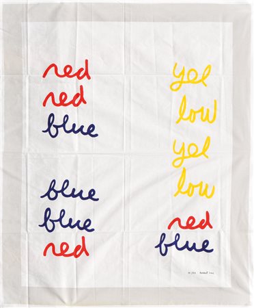 Robert Lax (1915 - 2000) Senza titolo, Anni ‘90;Serigrafia su stoffa, 150 x...