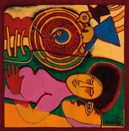 Corneille (1922 - 2010) Eden, 2001;Acrilico su tela, 50 x 50 cm Firma, titolo...