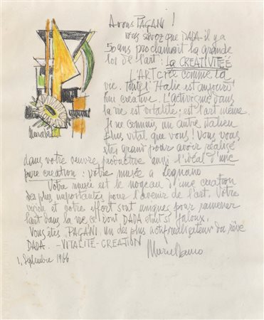 Marcel Janco (Bukarest/Bucarest 1895 - 1984) Senza titolo, 1966;Tecnica mista...