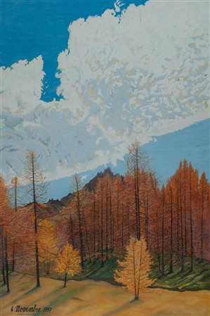 Fabio Francardo (1944) Cortina 4 Novembre, 1997;Tempera su tela su tavola,...