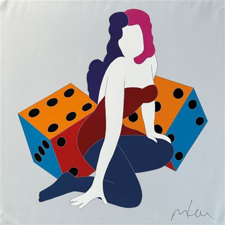 Marco Lodola (Dorino 1955) Senza titolo;Acrilico su tela, 100 x 100 Firma...