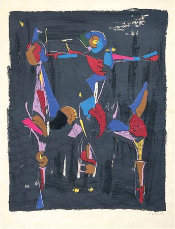 Marino Marini (Pistoia 1901 - Viareggio 1980) Cavaliere, 1975;Litografia a...