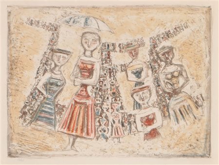 Massimo Campigli (Berlin/Berlino 1895 - Saint-Tropez 1971) La rue,...